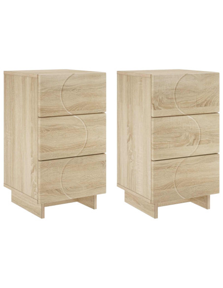 Armadio da Notte 2 pcs Rovere Sonoma 33,5 x 34,5 x 60 cm