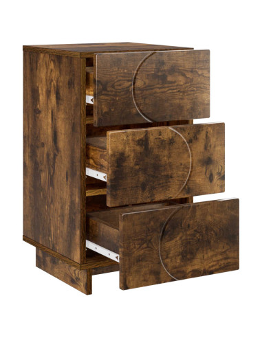Armadio da Notte 2 pcs Rovere Fumo 33,5 x 34,5 x 60 cm