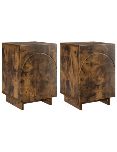 Armadio da Notte 2 pcs Rovere Fumo 33,5 x 34,5 x 50 cm 2