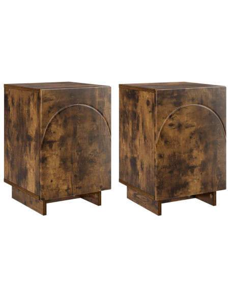 Armadio da Notte 2 pcs Rovere Fumo 33,5 x 34,5 x 50 cm