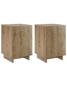 Armadio da Notte 2 pcs Rovere Artigianale 33,5 x 34,5 x 50 cm 2