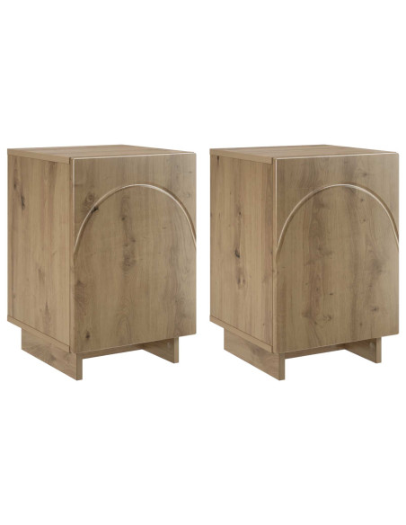 Armadio da Notte 2 pcs Rovere Artigianale 33,5 x 34,5 x 50 cm