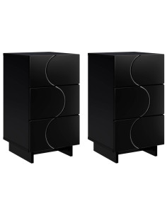 Armadio da Notte 2 pcs Nero 33,5 x 34,5 x 60 cm 2