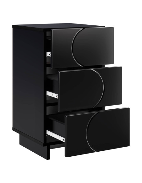 Armadio da Notte 2 pcs Nero 33,5 x 34,5 x 60 cm