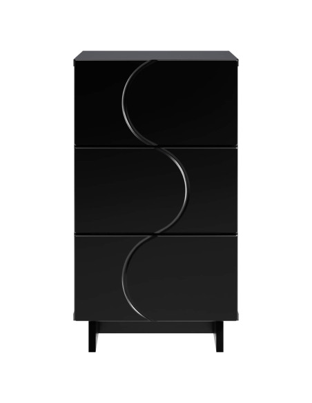 Armadio da Notte 2 pcs Nero 33,5 x 34,5 x 60 cm