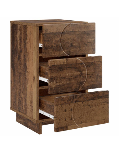Armadio da Notte 2 pcs Legno antico 33,5 x 34,5 x 60 cm