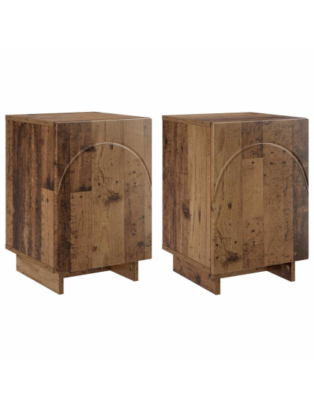 Armadio da Notte 2 pcs Legno antico 33,5 x 34,5 x 50 cm