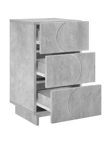 Armadio da Notte 2 pcs Grigio Cemento 33,5 x 34,5 x 60 cm