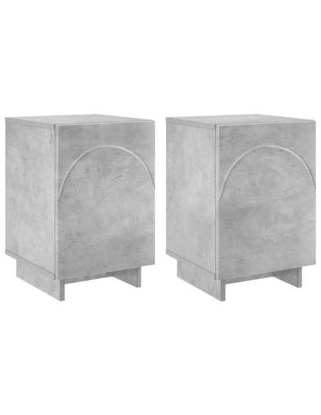 Armadio da Notte 2 pcs Grigio Cemento 33,5 x 34,5 x 50 cm