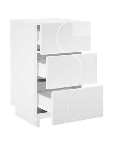 Armadio da Notte 2 pcs Bianco Lucido 33,5 x 34,5 x 60 cm