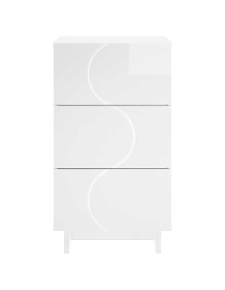 Armadio da Notte 2 pcs Bianco Lucido 33,5 x 34,5 x 60 cm