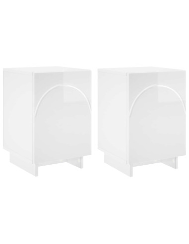 Armadio da Notte 2 pcs Bianco Lucido 33,5 x 34,5 x 50 cm