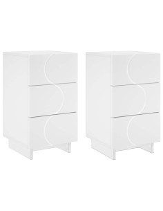 Armadio da Notte 2 pcs Bianco 33,5 x 34,5 x 60 cm 2