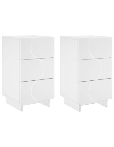 Armadio da Notte 2 pcs Bianco 33,5 x 34,5 x 60 cm