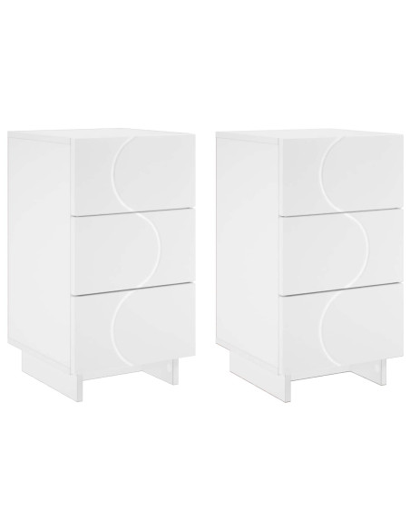 Armadio da Notte 2 pcs Bianco 33,5 x 34,5 x 60 cm