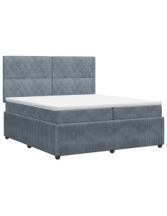 Letto box spring con materasso Grigio Scuro 200 x 200 cm 2