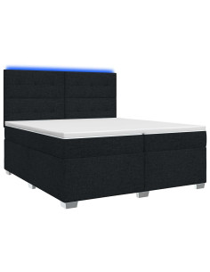 Letto box spring con materasso Nero 200 x 200 cm Tessuto 2