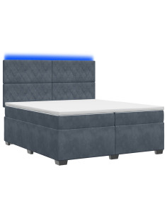 Letto box spring con materasso Grigio Scuro 200 x 200 cm 2