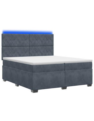 Letto box spring con materasso Grigio Scuro 200 x 200 cm