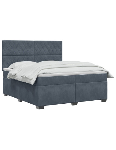Letto box spring con materasso Grigio Scuro 200 x 200 cm