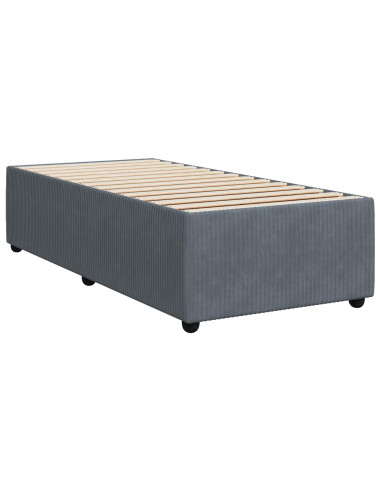 Letto Box Spring LED con Materasso Grigio Scuro 90 x 200 cm