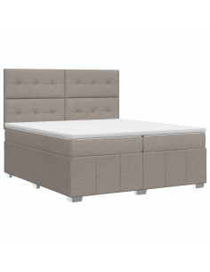 Letto box spring con materasso Tortora 200 x 200 cm Tessuto