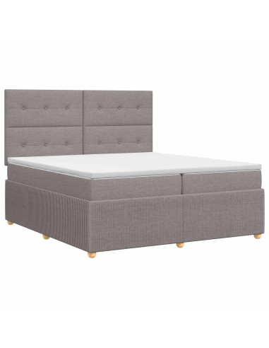 Letto box spring con materasso Tortora 200 x 200 cm Tessuto