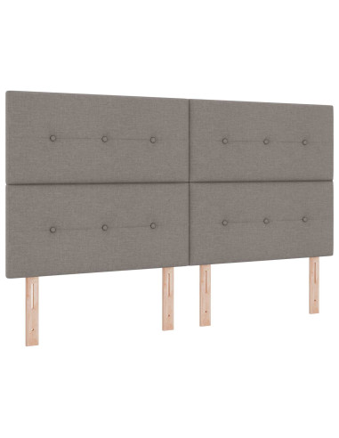 Letto box spring con materasso Tortora 200 x 200 cm Tessuto