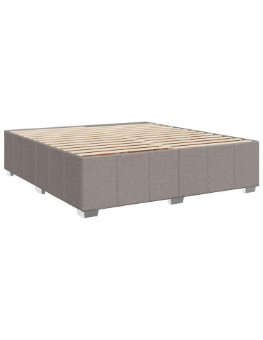 Letto box spring con materasso Tortora 200 x 200 cm Tessuto