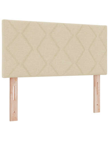 Letto Ottomano con Materasso e LED Crema 120 x 200 cm Tessuto