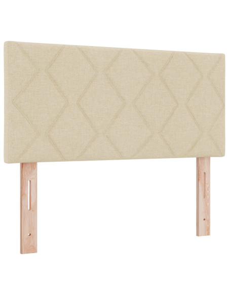 Letto Ottomano con Materasso e LED Crema 120 x 200 cm Tessuto