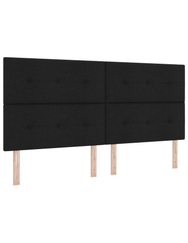 Letto con contenitore LED e materasso Nero 200 x 200 cm Tessuto