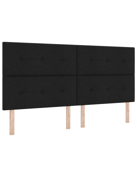 Letto con contenitore LED e materasso Nero 200 x 200 cm Tessuto