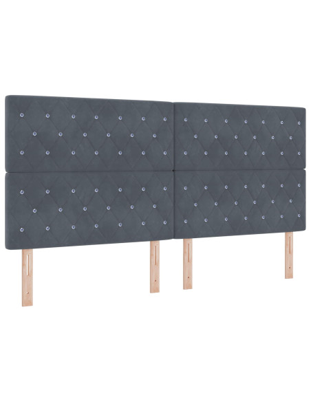 Letto con contenitore e materasso Grigio Scuro 200 x 200 cm