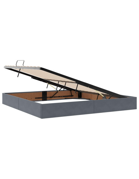 Letto con contenitore e materasso Grigio Scuro 200 x 200 cm