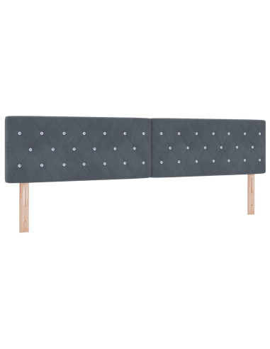 Letto con contenitore LED e materasso Grigio Scuro 200 x 200 cm