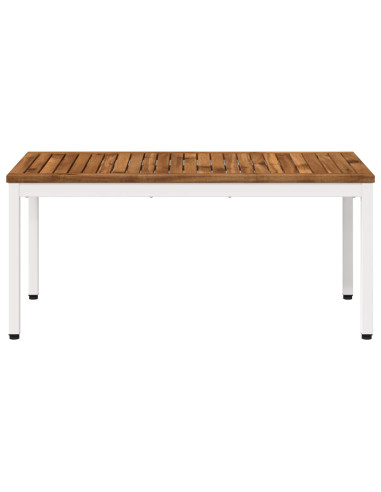Tavolino da salotto Naturale e Bianco 50 x 100,5 x 45 cm