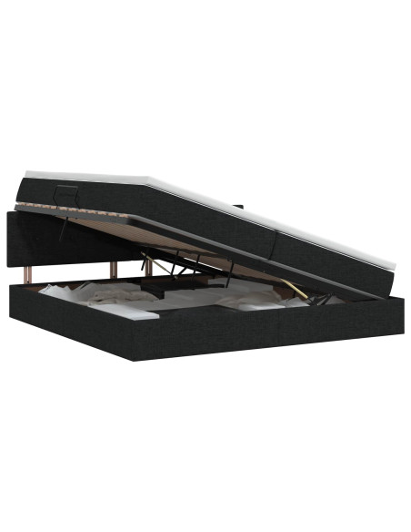 Letto con contenitore e materasso Nero 200 x 200 cm Velluto
