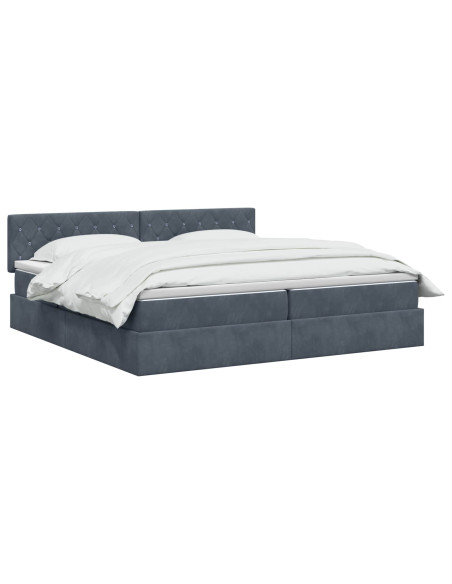 Letto con Contenitore Grigio Scuro 200 x 200 cm Velluto