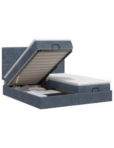 Letto ottomano con materasso 2 pz Grigio Scuro Velluto 2