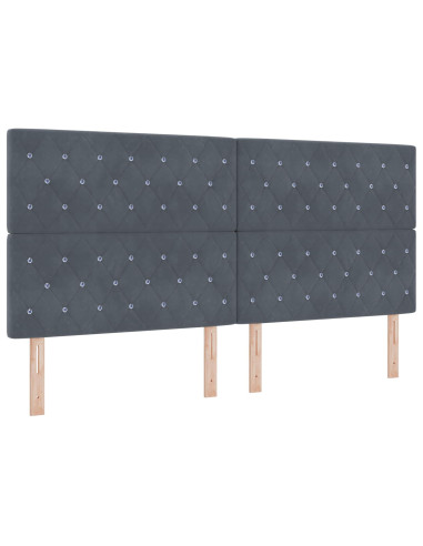 Letto Ottomano con Materasso e LED Grigio Scuro 200 x 200 cm