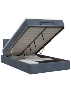 Letto ottomano con materasso Grigio Scuro 120 x 200 cm Velluto 2