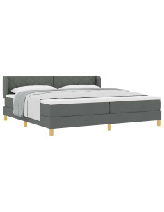 Letto a molle con testiera Grigio scuro 200 x 200 cm Tessuto 2