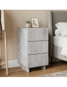 Armadio da Notte Grigio Cemento 33,5 x 34,5 x 60 cm