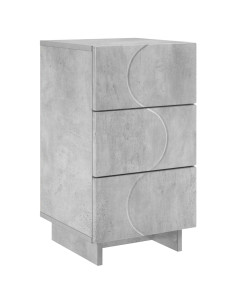 Armadio da Notte Grigio Cemento 33,5 x 34,5 x 60 cm 2