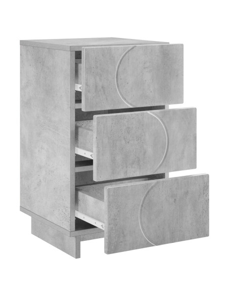 Armadio da Notte Grigio Cemento 33,5 x 34,5 x 60 cm