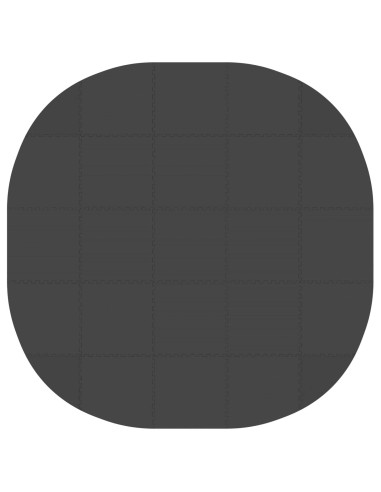 Tappetino per piscina 25 pz Ø 292 cm Rotondo Schiuma EVA Nero