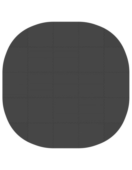 Tappetino per piscina 25 pz Ø 292 cm Rotondo Schiuma EVA Nero