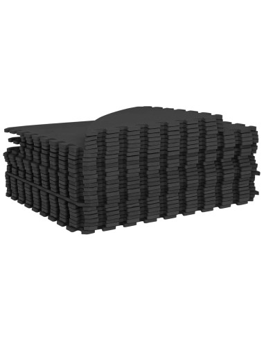 Tappetino per piscina 25 pz Ø 292 cm Rotondo Schiuma EVA Nero