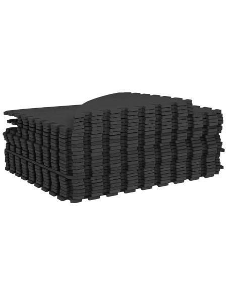 Tappetino per piscina 25 pz Ø 292 cm Rotondo Schiuma EVA Nero